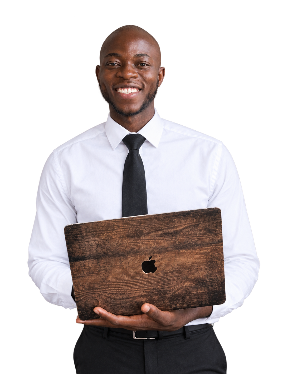 Member of the YHAYS team holding a laptop