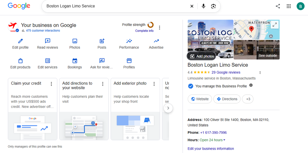 Boston Logan Limo Service website